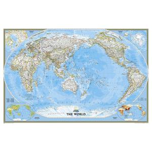 National Geographic Mappa del Mondo Planisfero politico pacifico-centrico