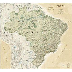 National Geographic Antica mappa del Brasile laminata