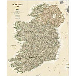 National Geographic Antica mappa dell'Irlanda laminata
