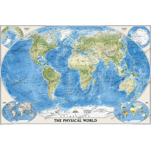 National Geographic Mappa del Mondo physisch (116 x 77 cm)