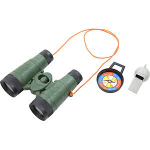 Set da esploratore con binocoli, bussola e fischietto