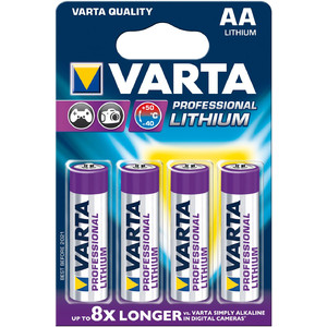 Varta Pack 4 piles Lithium LR6 (AA) professionnelles