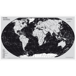 Stiefel Mappa del Mondo Planisfero, Silver Edition con profili in metallo