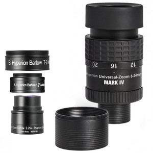 Baader Oculare zoom Hyperion Universal Mark IV + lente di Barlow zoom, set