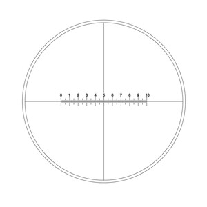 Motic Reticolo con scala (10 mm in 100 parti) e croce (Ø 19 mm)