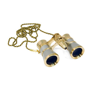 Levenhuk Binocolo da Teatro Broadway 3x25 argento con luce LED e catena