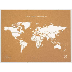 Miss Wood Mappa del Mondo Woody Map Natural Cork XL white