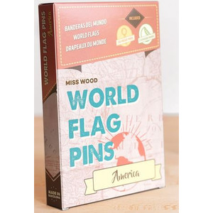 Miss Wood World Flag Pins America 25 pieces