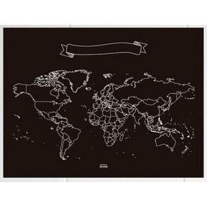 Miss Wood Mappa del Mondo Chalkboard L