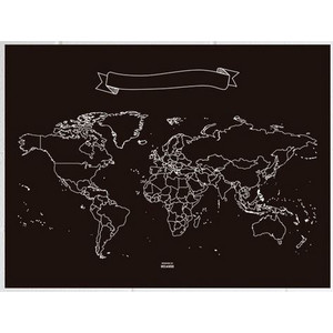 Miss Wood Mappa del Mondo Chalkboard XL