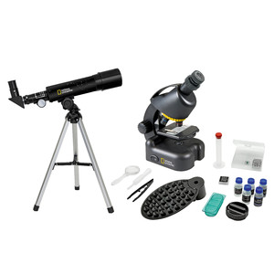 National Geographic Telescopio e Microscopio in Set con Sostegno per Smartphone