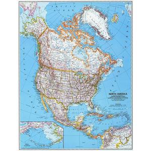 National Geographic Mappa Continentale Nord America, politica, grande