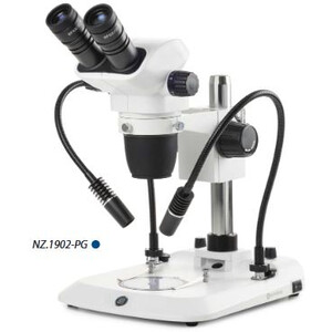 Euromex Microscopio stereo zoom NZ.1702-PG, 6.5-55x, Colonna, 2 Colli di signo, Luce trasmessa, Bino