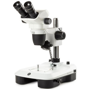 Euromex Microscopio stereo zoom NZ.1702-M, 6.5-55x, Säule,  Auf-u. Durchlicht, bino, Spiegel f. Dunkelfeld, Embryologie