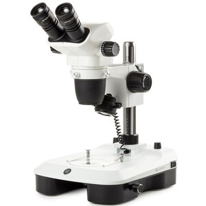 Euromex Microscopio stereo zoom NZ.1702-M, 6.5-55x, Säule, Auf-u. Durchlicht, bino, Spiegel f. Dunkelfeld, Embryologie