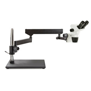 Euromex Microscopio stereo zoom NZ.1702-AP, 6.5-55x, Gelenkarm, Grundplatte, bino