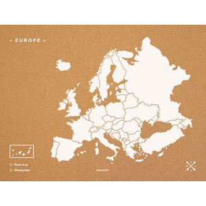 Miss Wood Carta continentale Woody Map Europa weiß 90x60cm