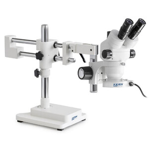 Kern Microscopio stereo zoom OZM 922, bino, 7x-45x, HSWF10x23mm, Stativ, Doppelarm (515 mm x 614 mm) m. Tischplatte, Ringlicht LED 4.5 W