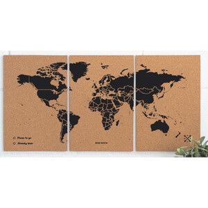 Miss Wood Mappa del Mondo Puzzle Map M - Black