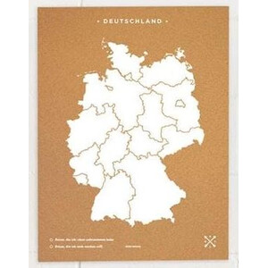 Miss Wood Mappa Woody Map Countries Deutschland Cork L white (60 x 45 cm)