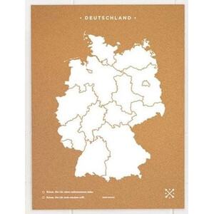 Miss Wood Mappa Woody Map Countries Deutschland Cork XL white (60 x 90 cm)