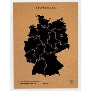 Miss Wood Mappa Woody Map Countries Deutschland Cork XL black (90 x 60 cm)