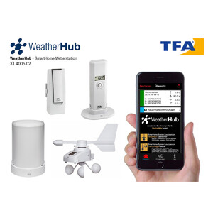 TFA Stazione meteo Wetterstation-Set mit Klima, Regen & Windsender WEATHERHUB