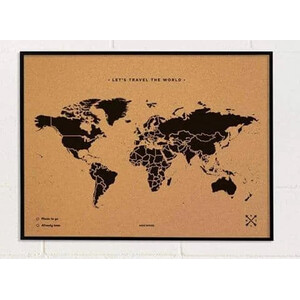 Miss Wood Mappa del Mondo Woody Map Natural Cork L black