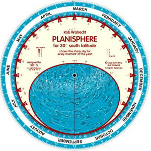 Rob Walrecht Carta Stellare Planisphere 30°S 25cm
