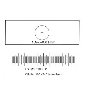 ToupTek Micrometro oggetto, linee (X) 1 mm/100 div. x 0,01 mm
