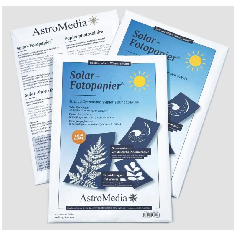 AstroMedia Kit : Carta fotografica solare DIN A4, 10 fogli