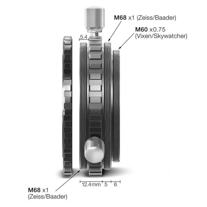 Baader Adattatore per proiezione oculare M68/2"/M68 e innesto 2"