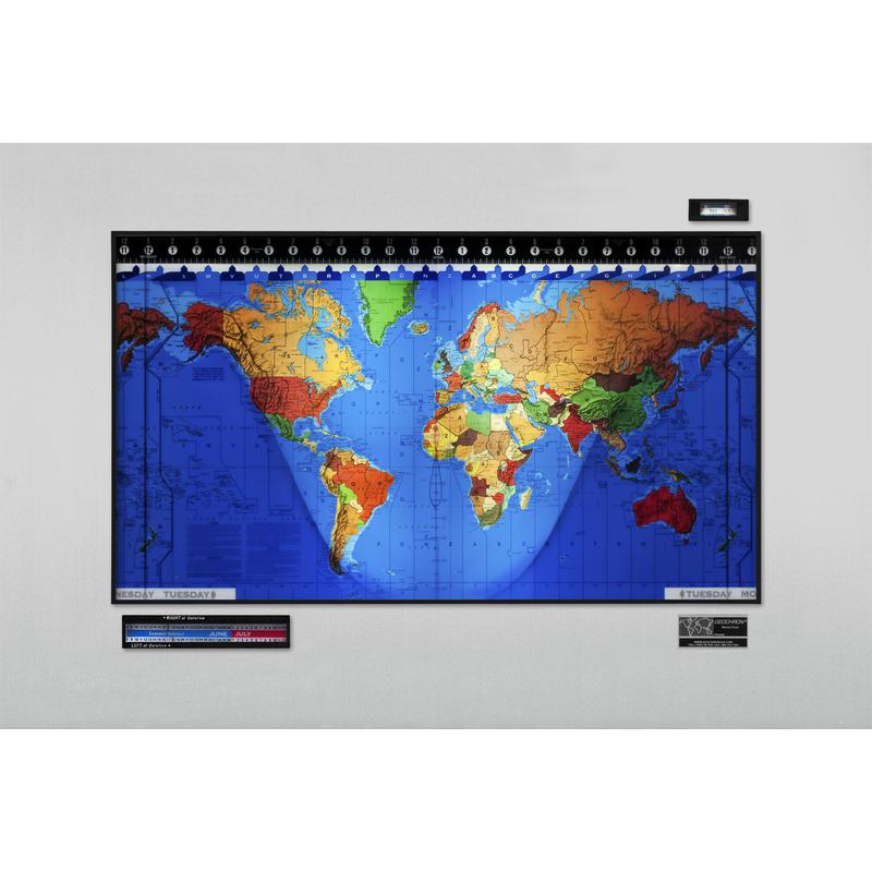 Geochron Kilburg originale in alluminio anodizzato satinato e modanatura nera