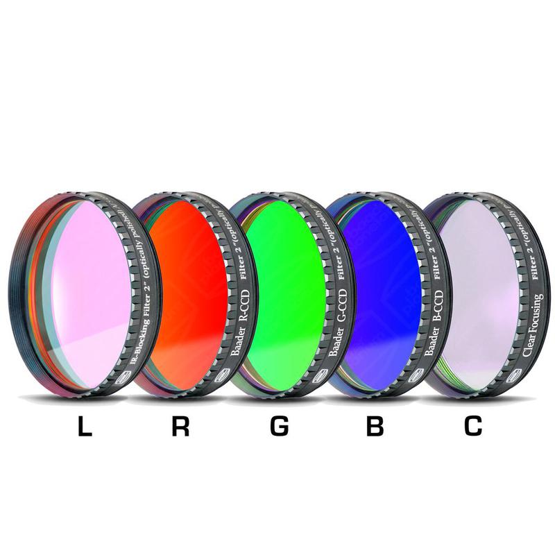 Baader Set filtri LRGBC-CCD 2" con cornice, RGB con vetro chiaro e filtro L anti UV/IR
