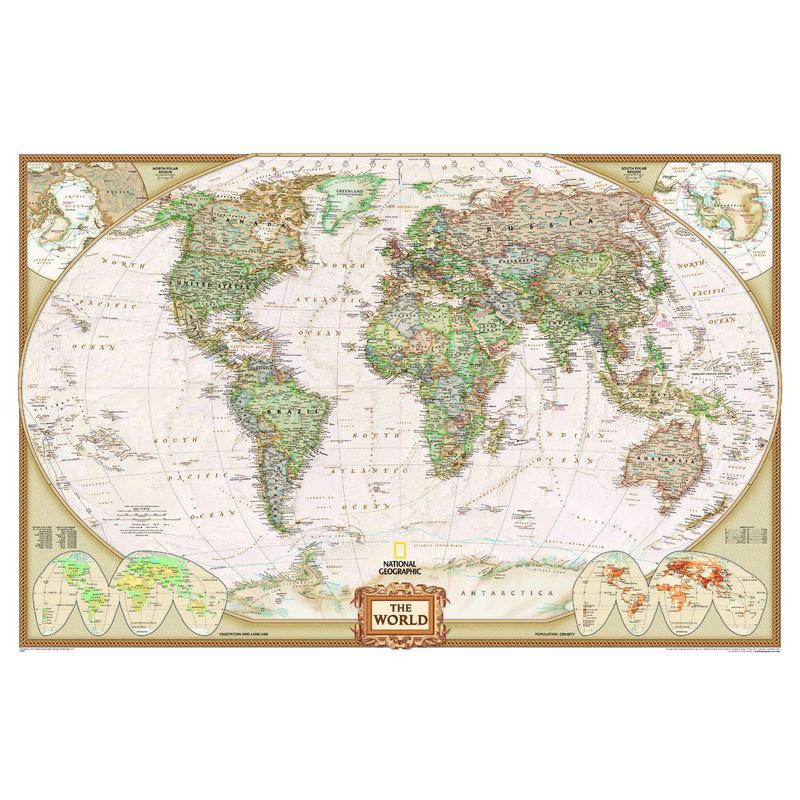 National Geographic Mappa del mondo antico, politica, formato molto largo