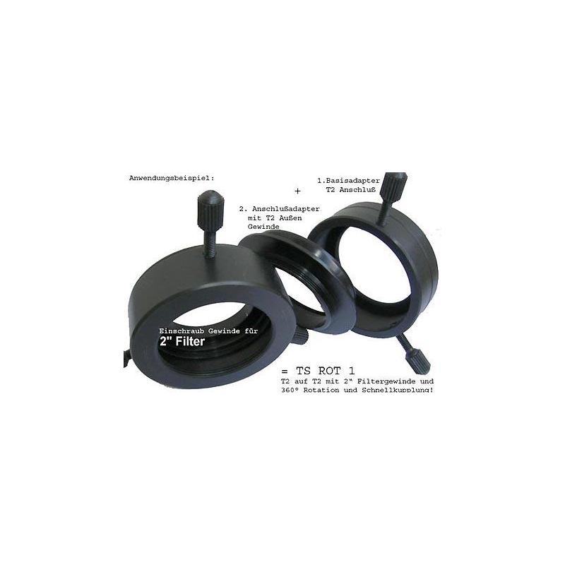 TS Optics Rotatore Sistema di rotazione T2 femmina (lato telescopio) su maschio filettatura SC (lato fotocamera)