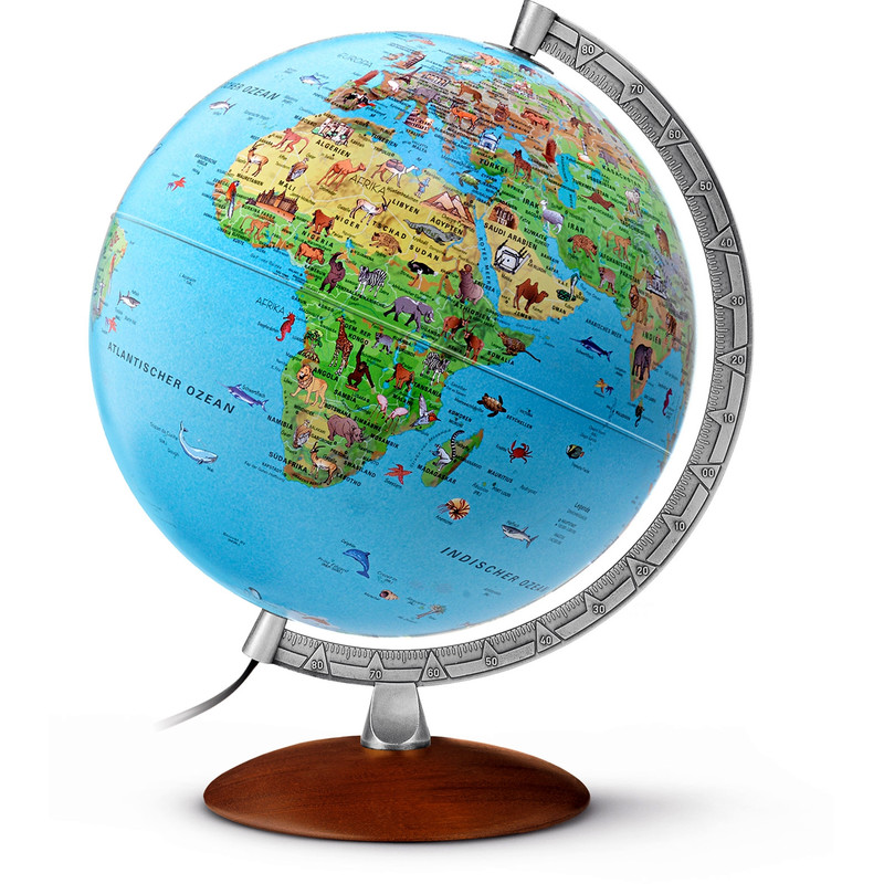 Homescapes Globo Decorativo Da Scrivania In Alluminio 100%, Piccolo, Argento, 10x10x18 Cm, Regalo Per Ufficio