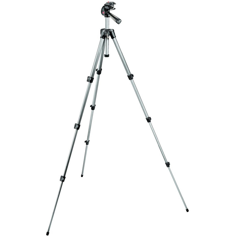 Manfrotto Treppiede Aluminio MK393-H Aluminium Dreibeinstativ mit 3-Wege-Neiger