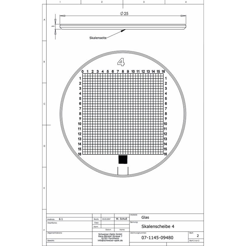 Schweizer Lente d`Ingrandimento Scala 4 per lenti d'ingrandimento da appoggio Tech-Line