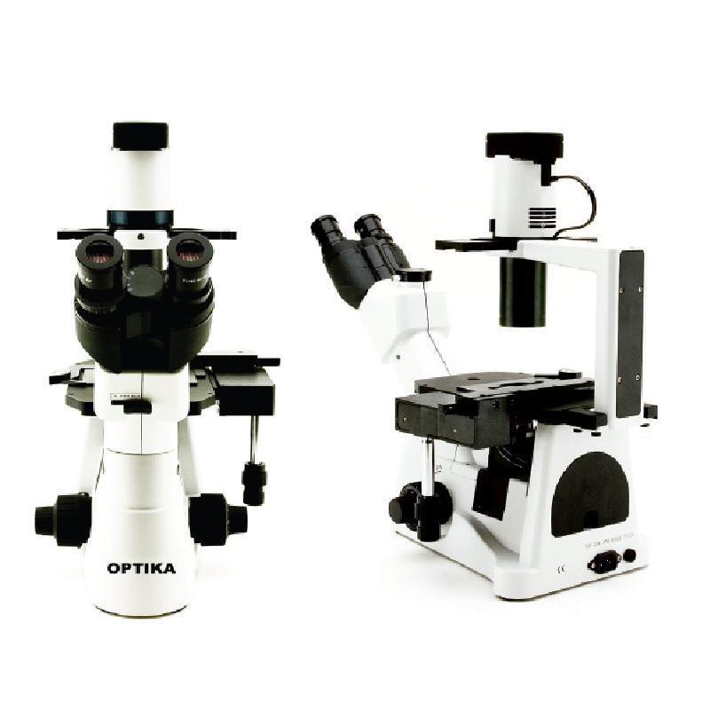 Optika Microscopio invertito XDS-3,  trinoculare,  inversione, tavolino a croce, IOS, X-LED