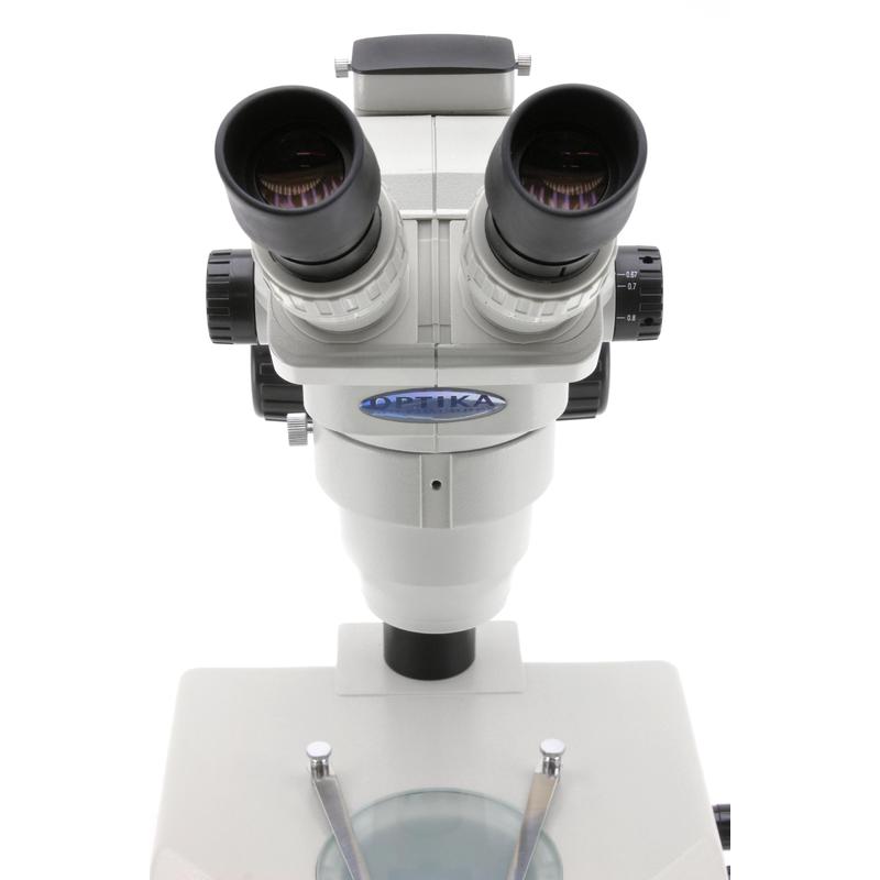 Optika   Microscopio binoculare stereo zoom SZR-5, base con illuminazione, 1 luce