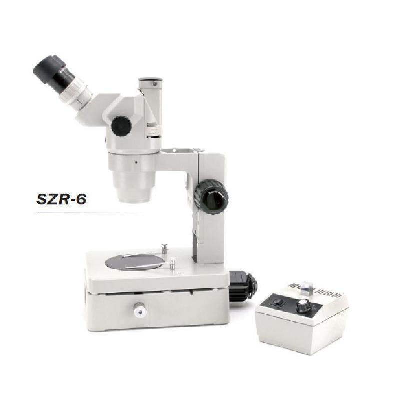 Optika   Microscopio zoom stereo trinoculare SZR-6, base con illuminazione, 1 kuce