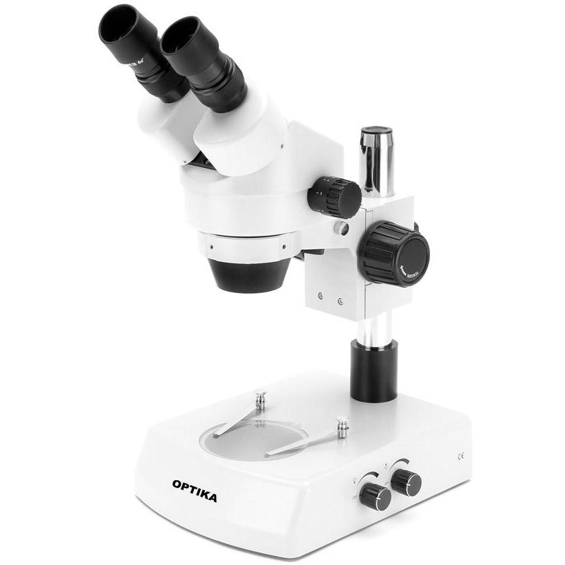 Optika   Microscopio binoculare stereo zoom SZM-1LED 7x-45x, illuminazione LED superiore trasmessa