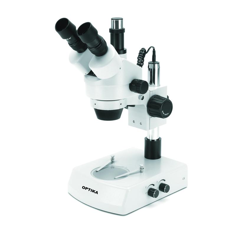 Optika   Microscopio trinoculare stereo zoom SZM-2LED 7x-45x, illuminazione trasmessa superiore