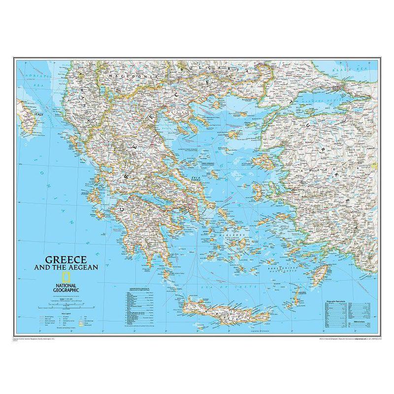 National Geographic Mappa Carta della Grecia
