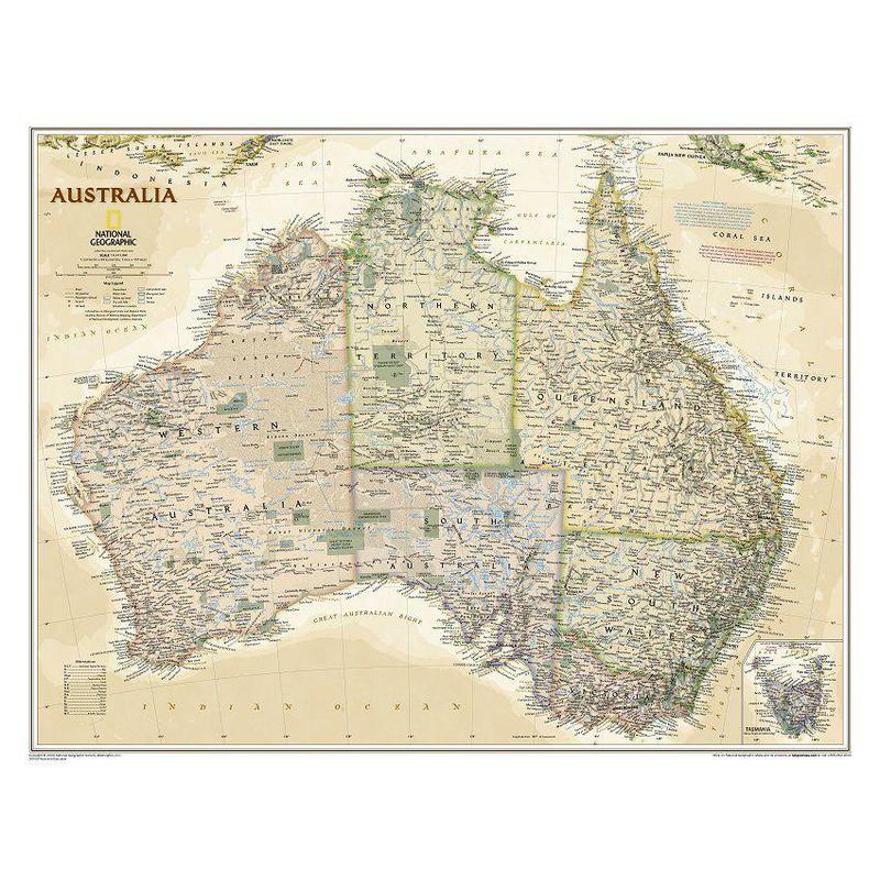 National Geographic Carta antica dell'Australia