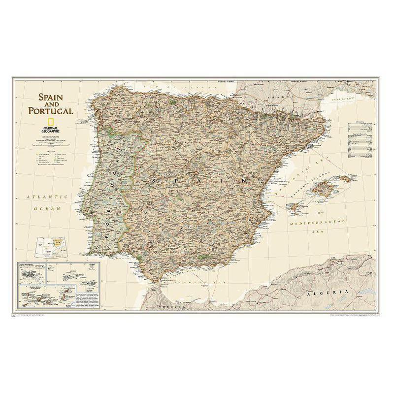 National Geographic Mappa Spagna e Portogallo