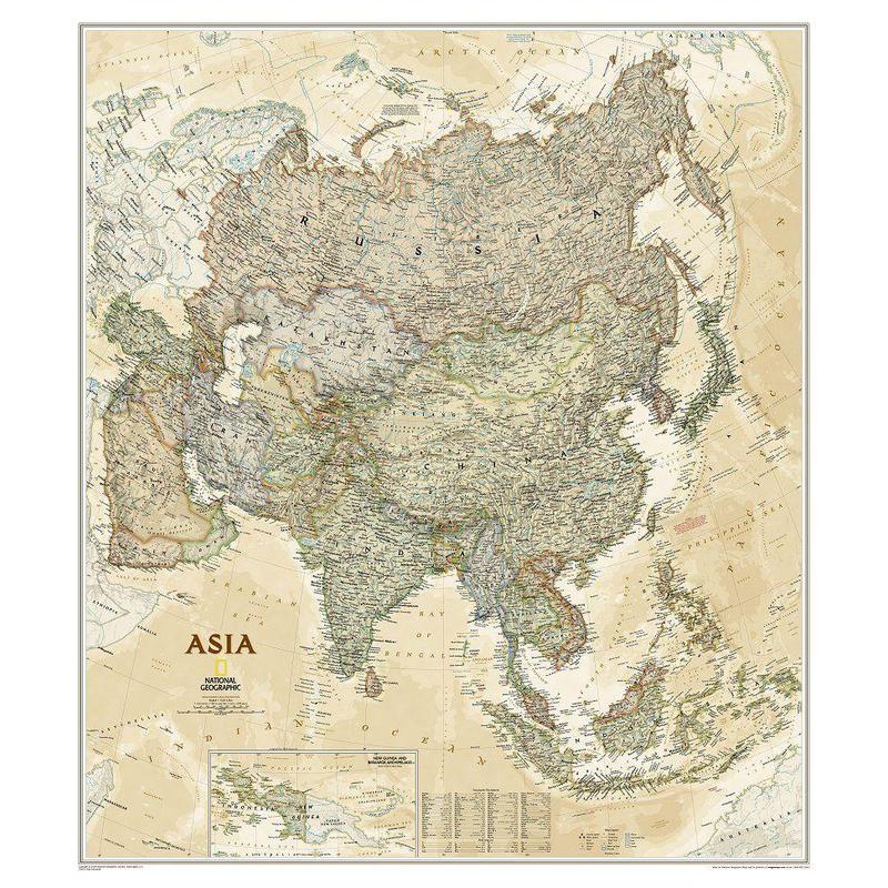 National Geographic Carta continentale Asia (96 x 86 cm)