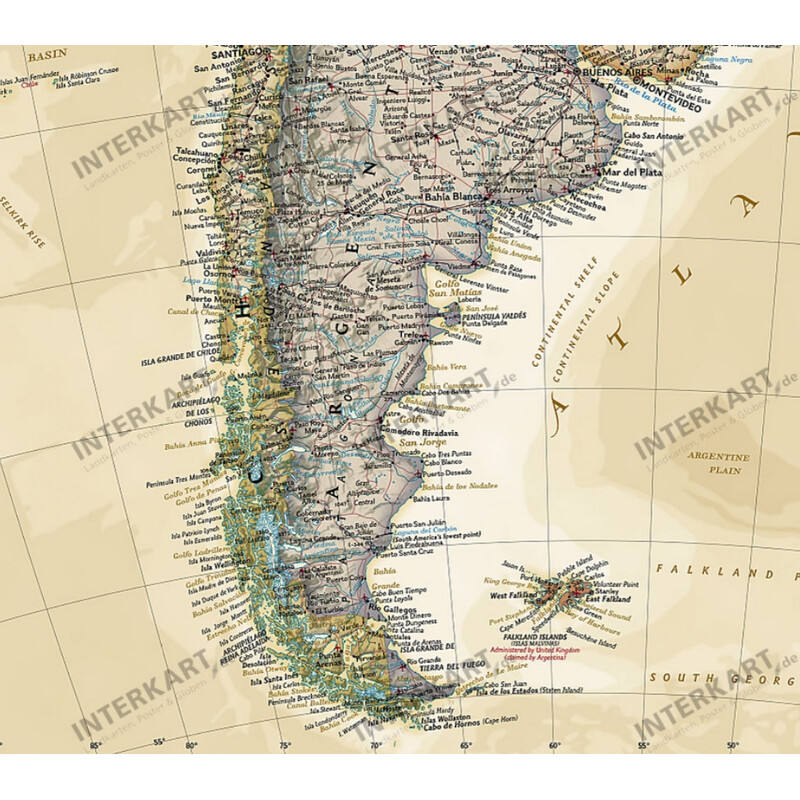 National Geographic Carta antica del Sud America