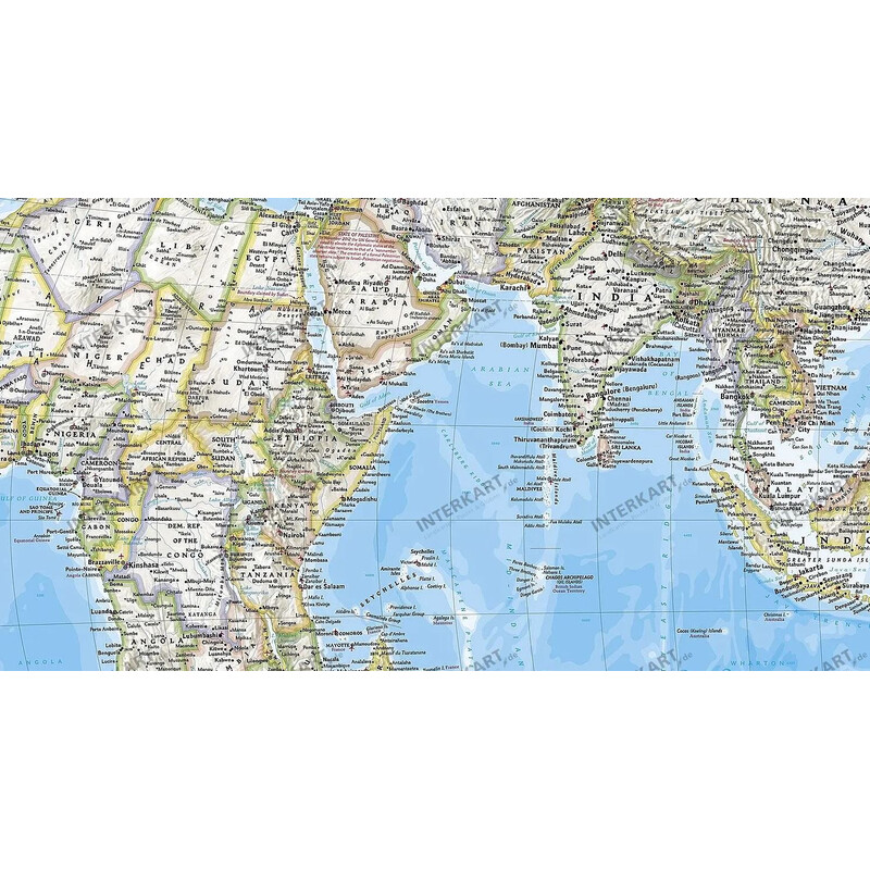 National Geographic Mappa del Mondo pazifikzentriert (185 x 122 cm)